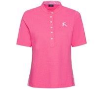 Piqué-Shirt mit Vichykaro-Details