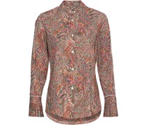 Stehkragenbluse mit Paisley-Muster