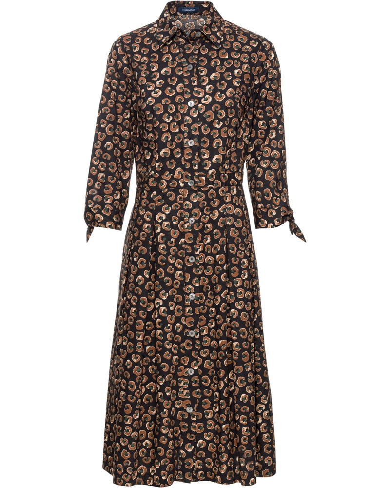 Highmoor Damen Hemdblusenkleid mit Leopardenmuster