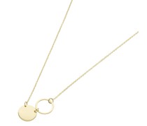 Collier Mittelteil rundes Plättchen + Ring, Gold 375 Ketten
