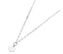Collier mit Plättchen, Ankerkette, Panzerkette, Silber 925 Ketten