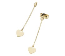 Ohrstecker mit Behang Herzen, Gold 585 Ohrringe