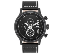 Armband-Uhr schwarz Echtleder schwarzuhren