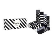 Socken '4-Pack Classic Black & White Socks Gift Set' Geschenksets Weiss