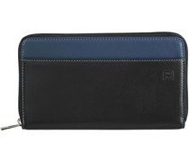 Geldbörse Leder 19 cm Portemonnaies Schwarz