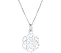 Halskette Blume des Lebens Ornament Symbol Flower 925 Silber Ketten