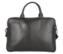 Aktentasche Leder 39 cm Laptopfach Laptoptaschen Schwarz