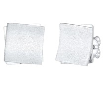 Ohrringe Stecker Basic Viereck Geo Look Matt 925 Silber