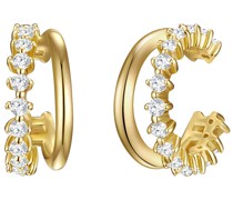 Ohrklemme Sterling Silber Zirkonia in Gelbgold Ohrringe