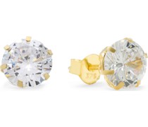 -Ohrstecker 375er Gelbgold 2 Zirkonia One Size 87734633 Ohrringe Weiss