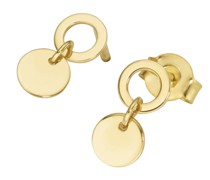 Ohrstecker zwei runde Elemente beweglich, Gold 375 Ohrringe