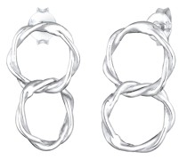 Ohrringe Ohrhänger Gedreht Zwei Kreise Geo 925er Silber