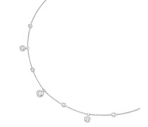 Collier verspielt mit Zirkonia Steinen, Silber 925 Ketten Weiss