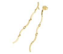Ohrstecker mit Behang 5 gebogene Elemente, Gold 375 Ohrringe