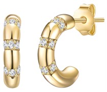 Creolen Sterling Silber Zirkonia in Gelbgold