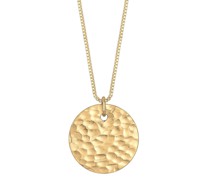 Halskette Plättchen Kreis Gehämmert Box Chain 925 Silber Ketten