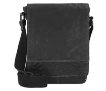 Umhängetasche Leder 23 cm Umhängetaschen Schwarz