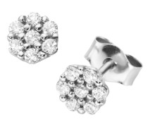 Ohrstecker Blüte mit Zirkonia, Gold 375 Ohrringe Weiss