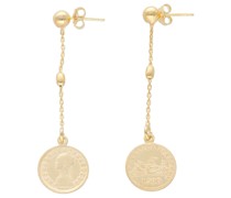 Ohrstecker Münz-Optik, Münze, Silber 925 Ohrringe Gold