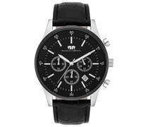 Armband-Uhr Goodwill silber/schwarz Echtleder schwarzuhren