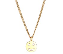 Halskette Smiley Face Emotion Emoji Happy 925 Silber Ketten