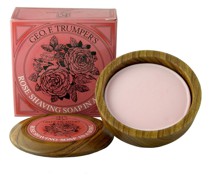 Rose Hard Shaving Soap Wooden Bowl Rasur 80 g