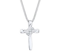 Halskette Kreuz Symbol Kristalle 925 Silber Ketten
