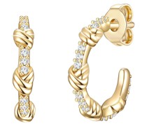 Creolen Sterling Silber Zirkonia in Gelbgold Ohrringe