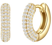 Creolen Sterling Silber Zirkonia in Gelbgold Ohrringe