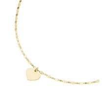 Kette Herz-Anhänger an Fantasiekette, Silber 925 Ketten Gold