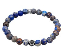 Armband Achat Blau Beads Oxidiert 925er Silberschmuck