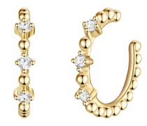 Ohrklemme Sterling Silber Zirkonia in Gelbgold Ohrringe