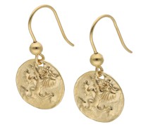 Ohrhaken Münz Design, Silber 925 Ohrringe Gold