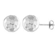 Ohrstecker Kugel, gehämmerte Optik, Silber 925 Ohrringe