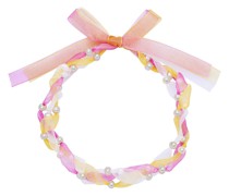 Perlen-Kette Organza Süßwasser-Zuchtperle in Weiß/Pink/Gelb Ketten