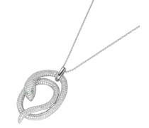Kette Anhänger Schlange mit Zikonia, Silber 925 Ketten Weiss