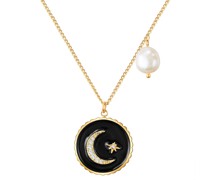 Halskette Mond Edelstahl Preciosa Süßwasser-Zuchtperle in Gelbgold Ketten