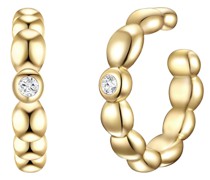 Ohrklemme Sterling Silber Zirkonia in Gelbgold Ohrringe