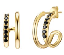 Creolen Sterling Silber Spinell in Gelbgold