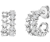 Creolen Sterne Sterling Silber Zirkonia in Ohrringe