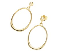 Ohrstecker mit ovalem Behang, Gold 585 Ohrringe