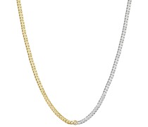 Halskette Sterling Silber Zirkonia in Silber/Gelbgold Ketten