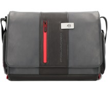 Urban Messenger Leder 36 cm Laptopfach Laptoptaschen Grau