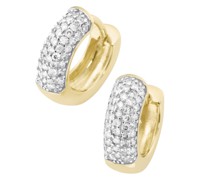 Creolen mit Brillanten, Gold 585 Hellbraun