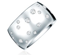 Ring Edelstahl verziert mit Kristallen von Swarovski® in Silber Ringe