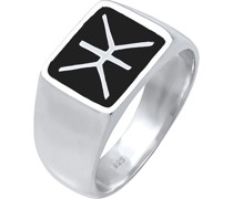 Ring Siegelring Emaille Logo Basic 925 Silber Ringe