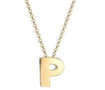 Halskette Buchstabe P Initialen Trend Minimal 925 Silber Ketten
