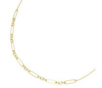 Collier längliche ovale Glieder als Mittelteil, Silber 925 Ketten Gold