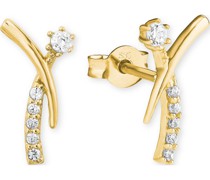 -Anhänger 585er Gelbgold 10 Zirkonia One Size 87409171 Ohrringe Weiss