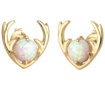 Ohrringe Synthetischer Opal Rentier Geweih 925 Silber